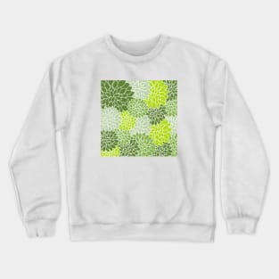 Green Floral Pattern Crewneck Sweatshirt